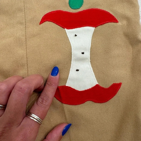 Vintage Boy’s Jon Jon School “Rotten to the Core” Apple Embroidered Romper - Picture 2 of 9
